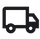 Simple black icon of a delivery truck facing right, featuring a boxy cargo area and two wheels.