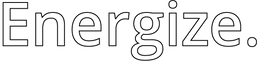 The word Energize. is written in large, bold, black outline letters on a white background.