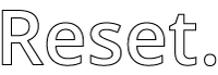 The image shows the word Reset. in a bold, outlined font on a white background.