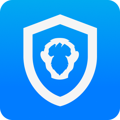 A white shield outline with a stylized lion’s head on a blue gradient background—representing ChillPlus 3-Year Warranty for hassle-free protection.