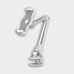 The Smart Device Holder is a white adjustable mechanical arm with a clamp base and holder, perfect as a waterproof phone holder during a cold plunge, shown against a light gray background.